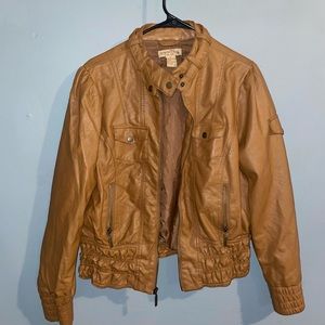 Paris Blues brown leather bomber jacket size XL